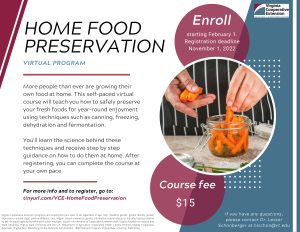 Home Food Preservation Virtual Program